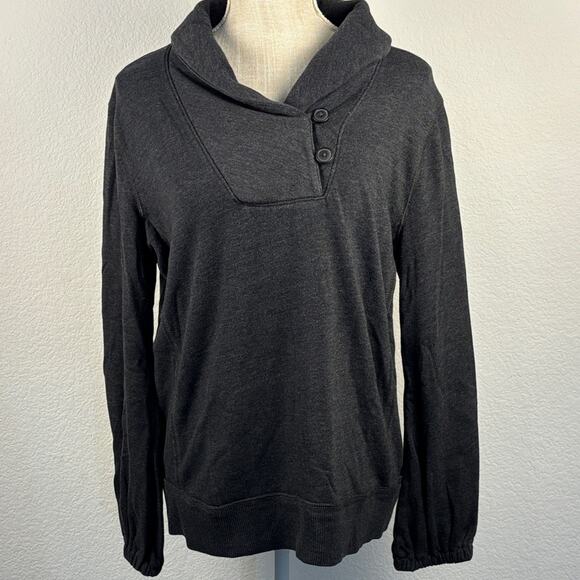 Converse One Star Women's Charcoal Grey Two Button Pullover Sweater Size XL - Picture 3 of 9